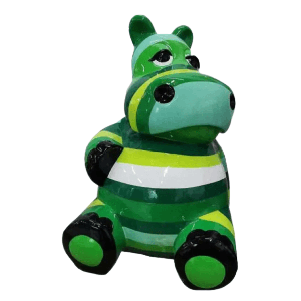 Sculpture Hippopotame 50 cm en Résine Verte – Swiss Sculpture - Swiss-sculpture.ch
