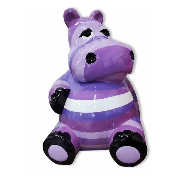 Sculpture Hippopotame 50 cm en Résine Violet – Swiss Sculpture - Swiss-sculpture.ch