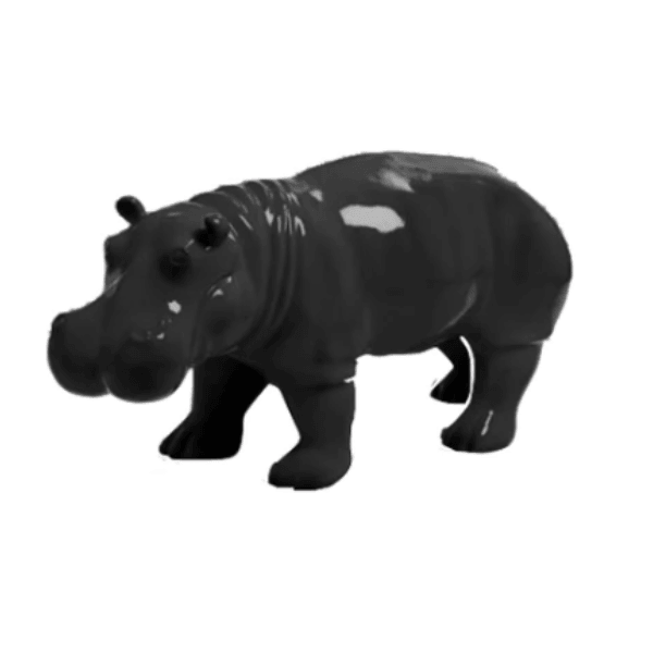 Sculpture Hippopotame 95 cm en Résine Noir – Swiss Sculpture - Swiss-sculpture.ch