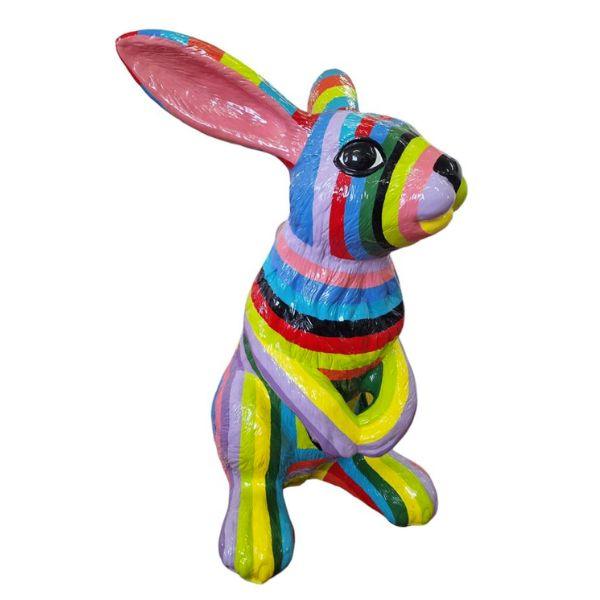 Sculpture Lapin XXL en Résine 115 cm Multicolore – Swiss Sculpture - Swiss-sculpture.ch
