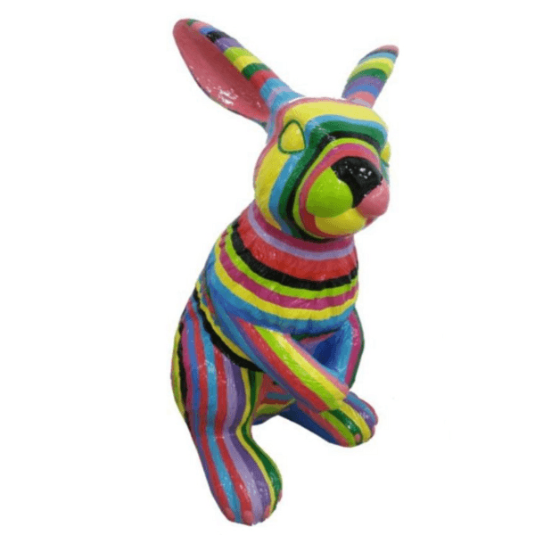 Sculpture Lapin XXL en Résine 115 cm Multicolore – Swiss Sculpture - Swiss-sculpture.ch