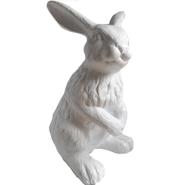 Sculpture Lapin XXL en Résine 115 cm Blanc Mat – Swiss Sculpture - Swiss-sculpture.ch