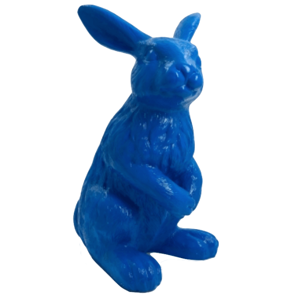 Sculpture Lapin XXL en Résine 115 cm Bleu Nuit – Swiss Sculpture - Swiss-sculpture.ch