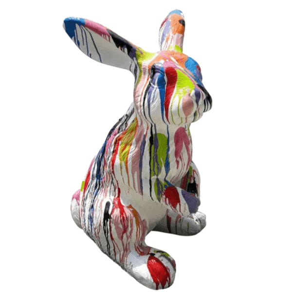 Sculpture Lapin XXL en Résine 115 cm Multicolore – Swiss Sculpture - Swiss-sculpture.ch
