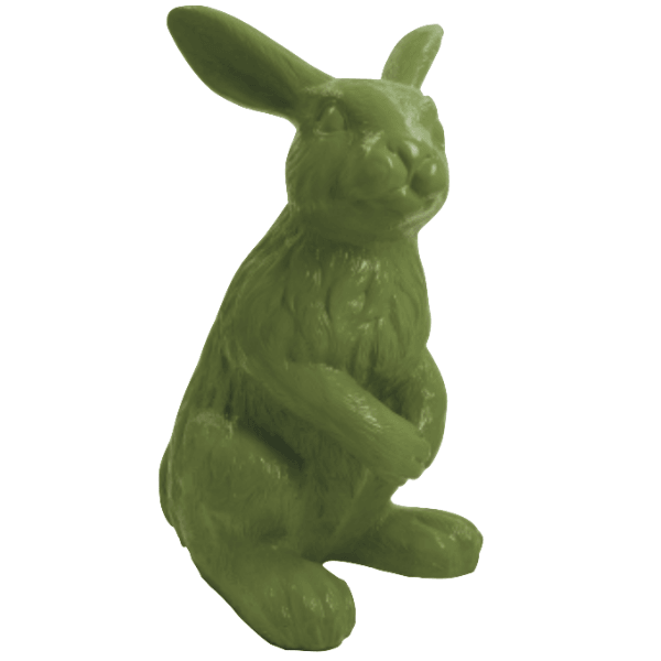 Sculpture Lapin XXL en Résine 115 cm Vert Kaki – Swiss Sculpture - Swiss-sculpture.ch