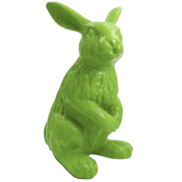 Sculpture Lapin XXL en Résine 115 cm Vert Pomme – Swiss Sculpture - Swiss-sculpture.ch