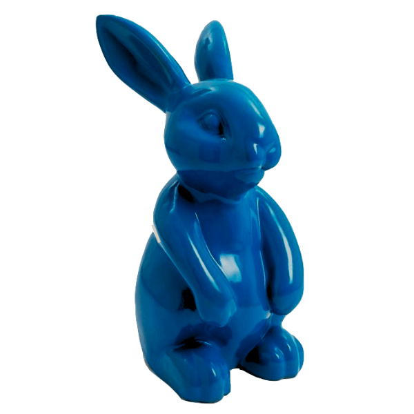 Sculpture Lapin en Résine 60 cm Bleu Nuit – Swiss Sculpture - Swiss-sculpture.ch
