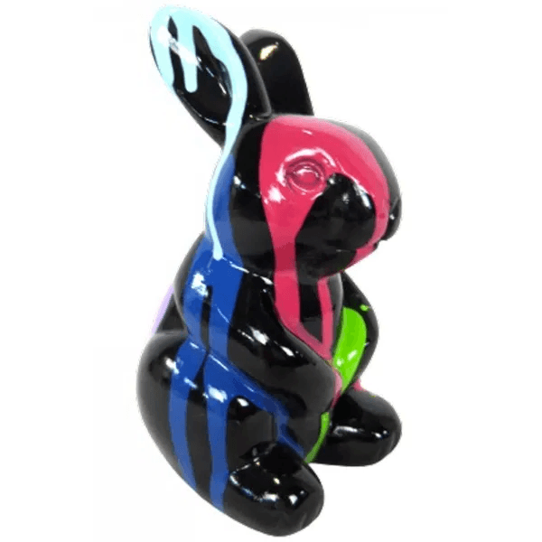 Sculpture Lapin Multicolore 60 cm en Résine – Swiss Sculpture - Swiss-sculpture.ch