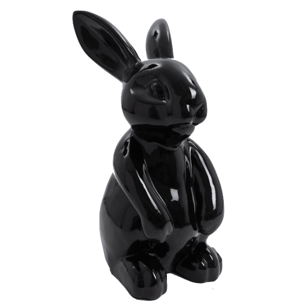 Sculpture Lapin en Résine 60 cm Noir – Swiss Sculpture - Swiss-sculpture.ch
