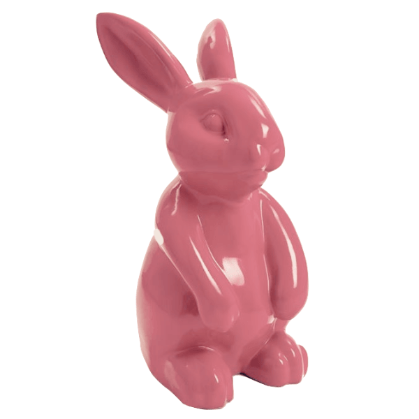Sculpture Lapin en Résine 60 cm Rose Clair – Swiss Sculpture - Swiss-sculpture.ch