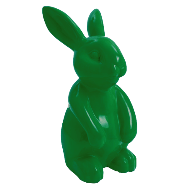 Sculpture Lapin en Résine 60 cm Vert – Swiss Sculpture - Swiss-sculpture.ch