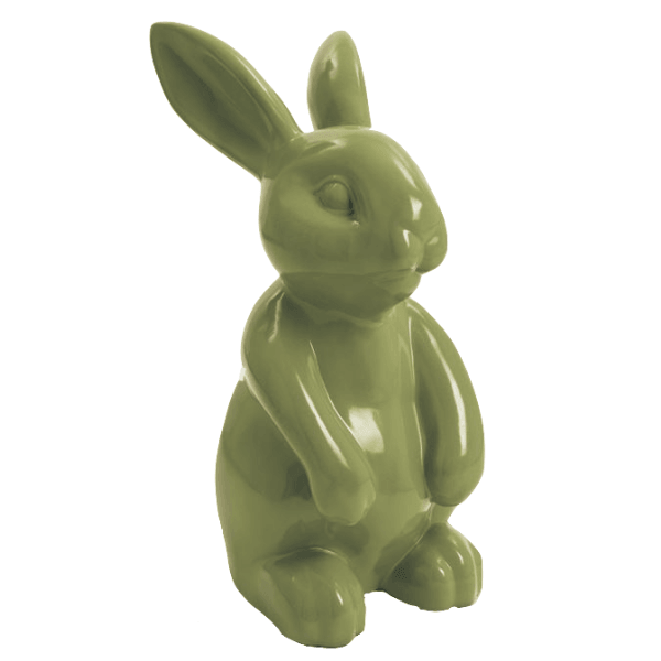 Sculpture Lapin en Résine 60 cm Vert Kaki – Swiss Sculpture - Swiss-sculpture.ch