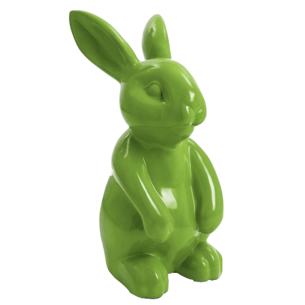 Sculpture Lapin en Résine 60 cm Vert Pomme – Swiss Sculpture - Swiss-sculpture.ch