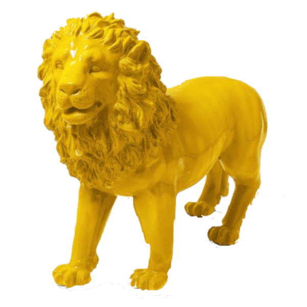 Sculpture Lion XXL Résine 100 cm Jaune – Swiss Sculpture - Swiss-sculpture.ch