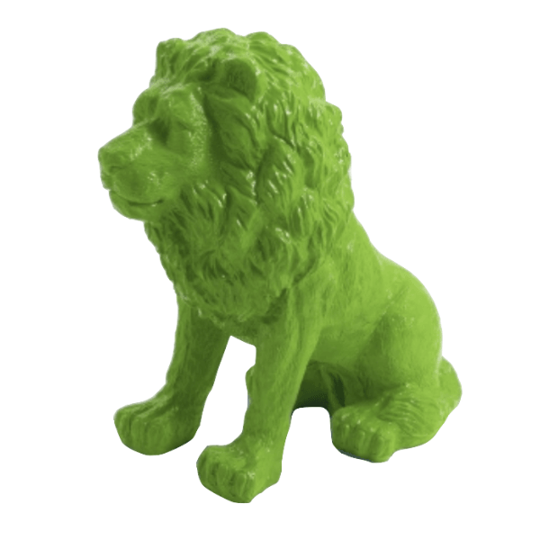 Sculpture Lion en Résine 65 cm Vert Pomme – Swiss Sculpture - Swiss-sculpture.ch