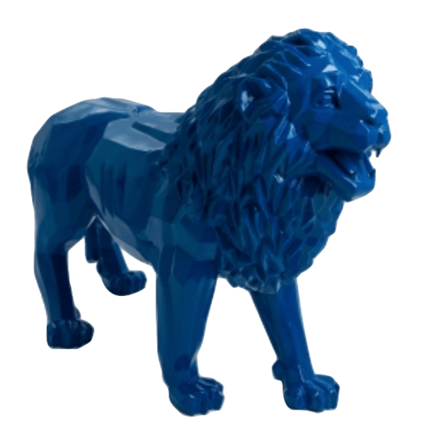 Sculpture Lion XXL en Résine 100 cm Bleu Nuit – Swiss Sculpture - Swiss-sculpture.ch