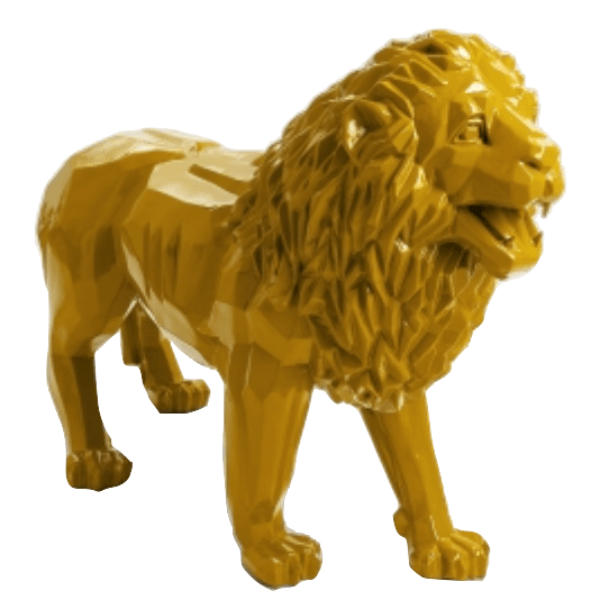 Sculpture Lion XXL en Résine 100 cm Jaune – Swiss Sculpture - Swiss-sculpture.ch