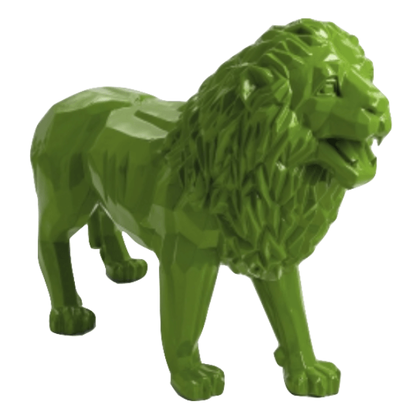Sculpture Lion XXL en Résine 100 cm Vert Pomme – Swiss Sculpture - Swiss-sculpture.ch