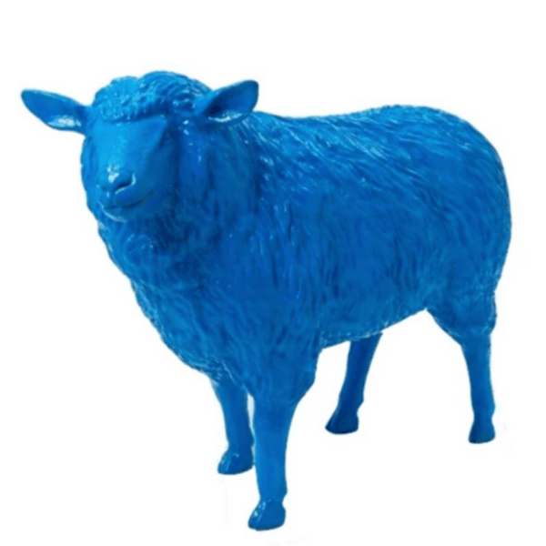 Sculpture Mouton XXL en Résine 110 cm Bleu – Swiss Sculpture - Swiss-sculpture.ch