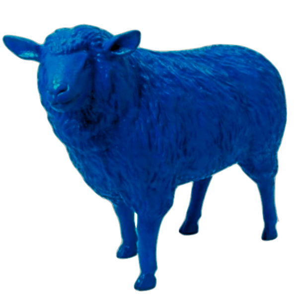 Sculpture XXL Mouton en Résine 110 cm Bleu Nuit – Swiss Sculpture - Swiss-sculpture.ch