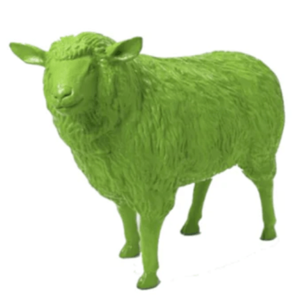 Sculpture Mouton XXL en Résine 110 cm Vert Pomme – Swiss Sculpture - Swiss-sculpture.ch