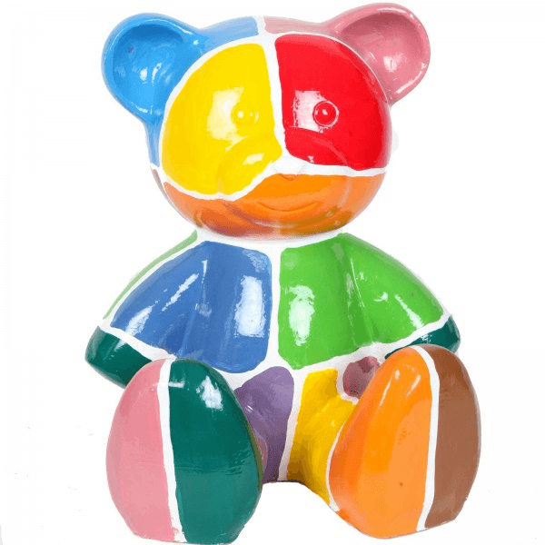 Sculpture Ours en Résine 35 cm Multicolore – Swiss Sculpture - Swiss-sculpture.ch