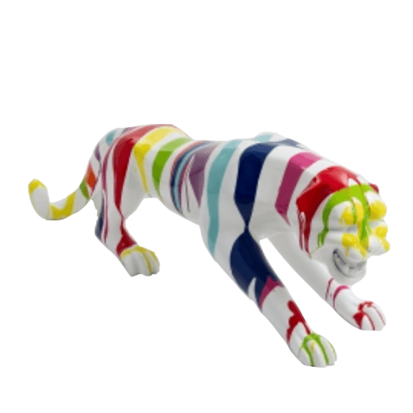 Sculpture Panthère XXL en Résine 110 cm Multicolore – Swiss Sculpture - Swiss-sculpture.ch