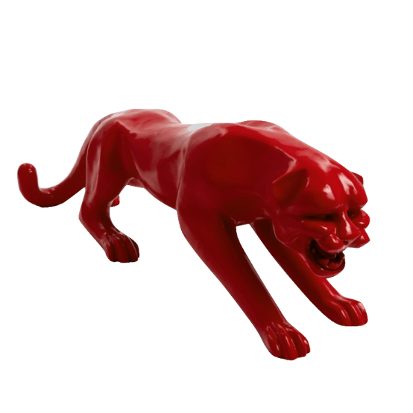 Sculpture Panthère XXL en Résine 110 cm Rouge – Swiss Sculpture - Swiss-sculpture.ch