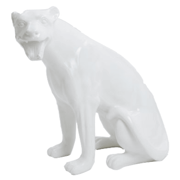 Sculpture Panthère en Résine 75 cm Blanc Mat – Swiss Sculpture - Swiss-sculpture.ch
