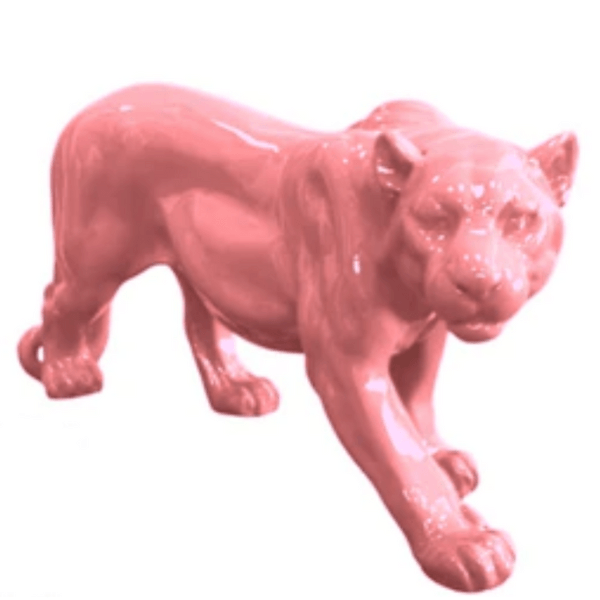 Sculpture Panthère en Résine 80 cm Rose Clair – Swiss Sculpture - Swiss-sculpture.ch