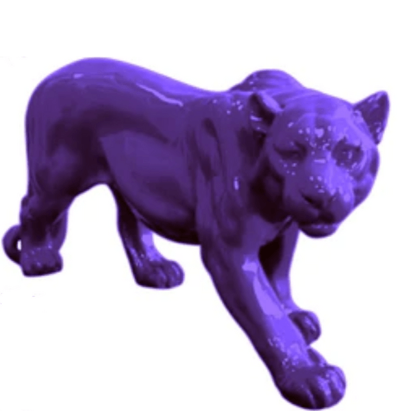 Sculpture Panthère en Résine 80 cm Violet Brillant – Swiss Sculpture - Swiss-sculpture.ch
