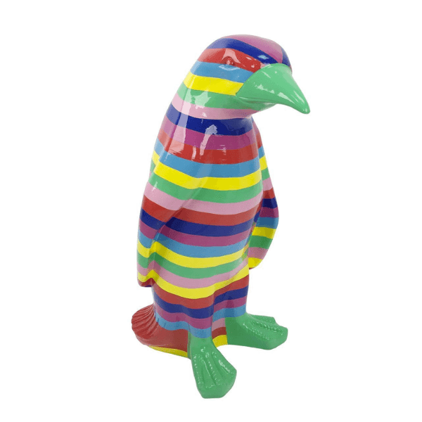 Sculpture Pingouin XXL en Résine 120 cm Multicolore – Swiss Sculpture - Swiss-sculpture.ch