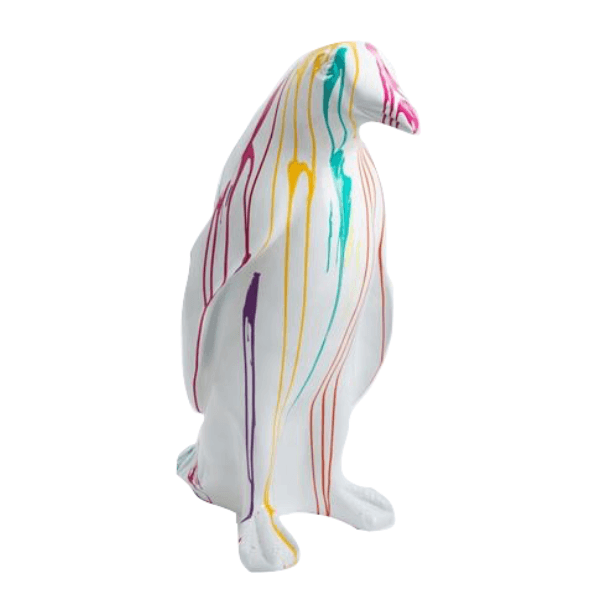 Sculpture Pingouin XXL en Résine 120 cm Blanc Brillant – Swiss Sculpture - Swiss-sculpture.ch