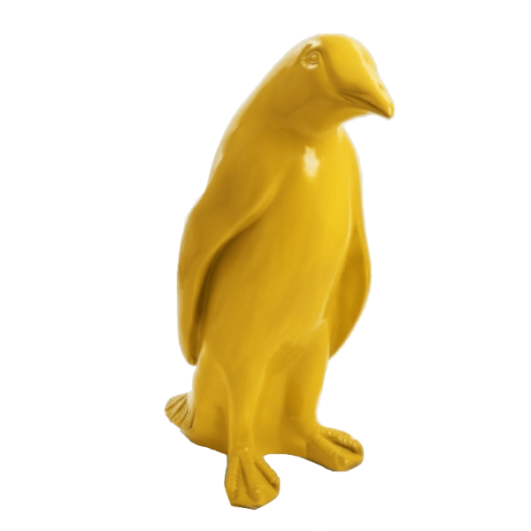 Sculpture Pingouin XXL en Résine 120 cm Jaune – Swiss Sculpture - Swiss-sculpture.ch