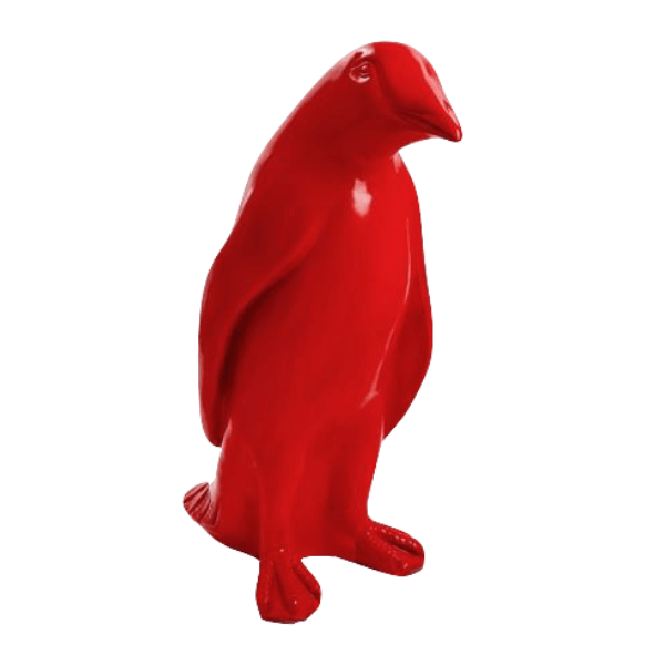 Sculpture Pingouin XXL en Résine 120 cm Rouge – Swiss Sculpture - Swiss-sculpture.ch