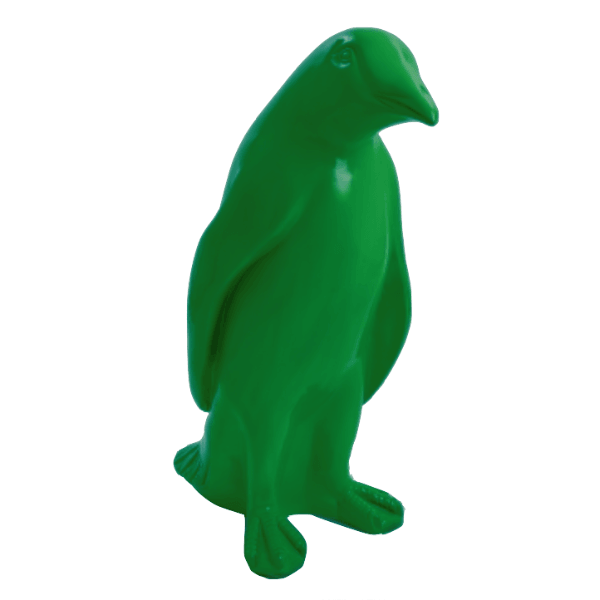 Sculpture Pingouin XXL en Résine 120 cm Vert Brillant – Swiss Sculpture - Swiss-sculpture.ch