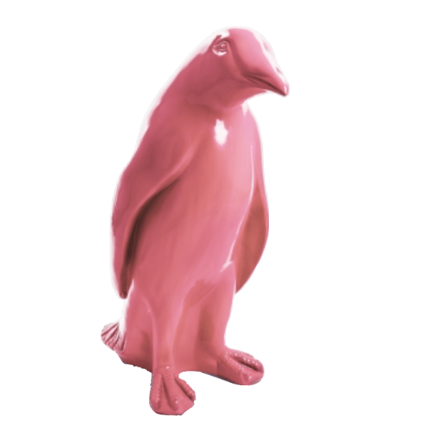 Sculpture Pingouin en Résine 70 cm Rose Clair – Swiss Sculpture - Swiss-sculpture.ch