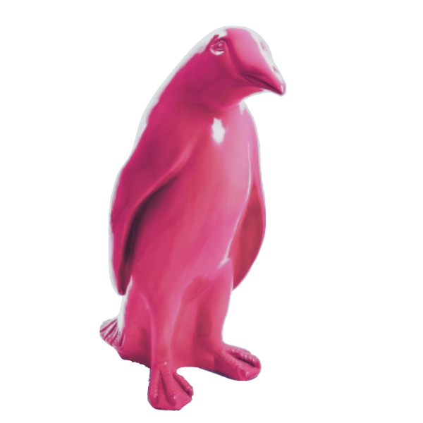 Sculpture Pingouin en Résine 70 cm Rose Fuchsia – Swiss Sculpture - Swiss-sculpture.ch