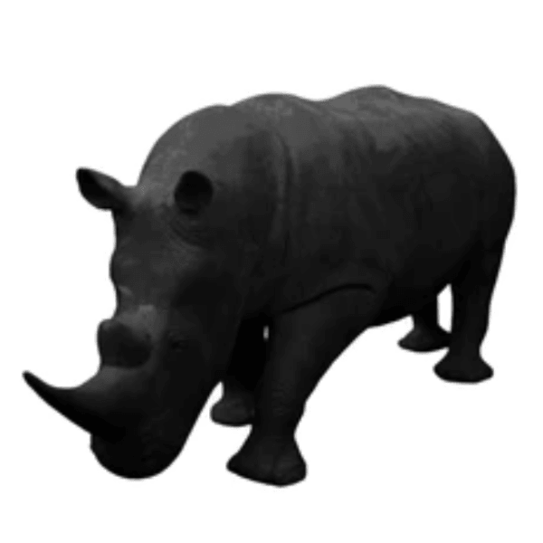 Sculpture Rhinocéros XXL 380 cm en Résine Noir – Swiss Sculpture - Swiss-sculpture.ch