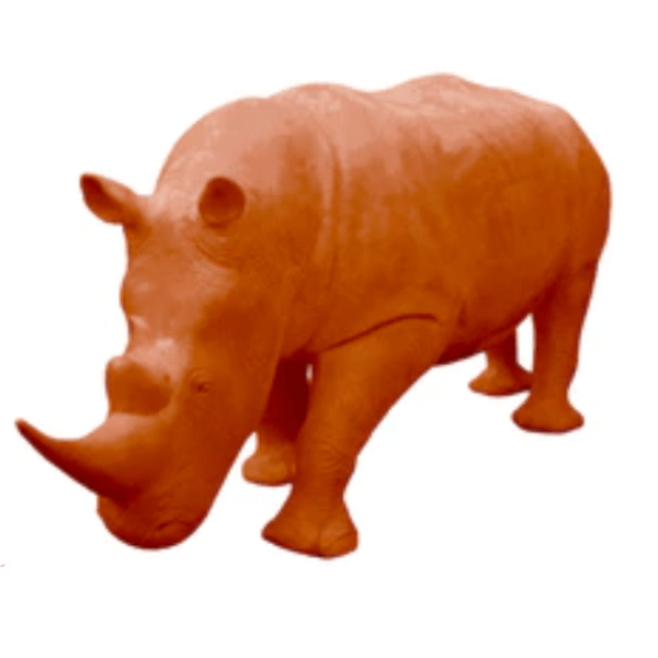 Sculpture Rhinocéros XXL en Résine 380 cm Orange – Swiss Sculpture - Swiss-sculpture.ch