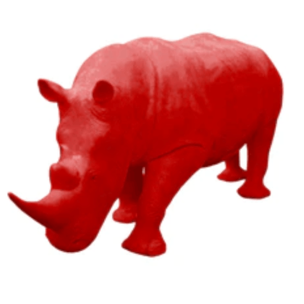 Sculpture Rhinocéros XXL en Résine 380 cm Rouge – Swiss Sculpture - Swiss-sculpture.ch