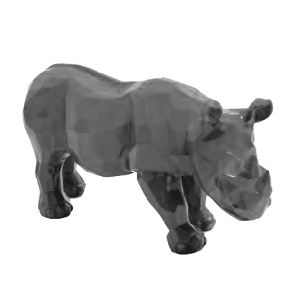 Sculpture Rhinocéros XXL en Résine 100 cm Gris – Swiss Sculpture - Swiss-sculpture.ch