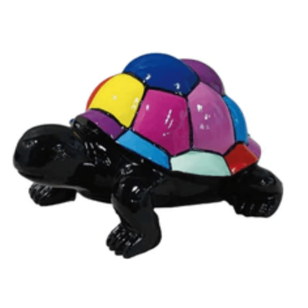 Sculpture Tortue en Résine 45 cm Multicolore Brillante – Swiss Sculpture - Swiss-sculpture.ch
