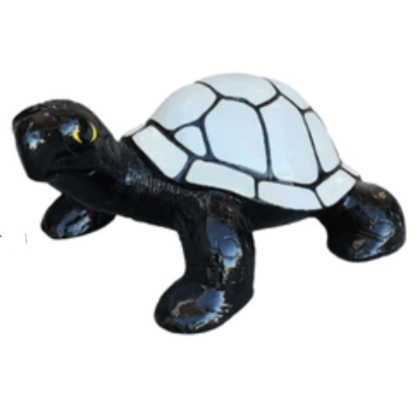 Sculpture Tortue en Résine 45 cm Noir et Blanc – Swiss Sculpture - Swiss-sculpture.ch