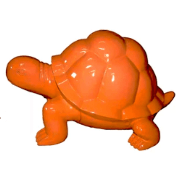Sculpture Tortue Résine 45 cm Orange Brillant – Swiss Sculpture - Swiss-sculpture.ch