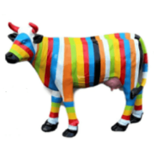 Sculpture Vache XXL en Résine 140 cm Multicolore Brillante – Swiss Sculpture - Swiss-sculpture.ch