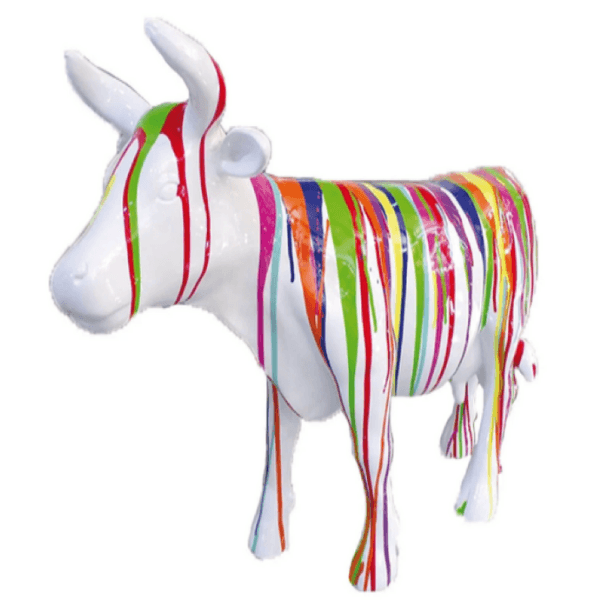 Sculpture Vache XXL en Résine 140 cm Multicolore – Swiss Sculpture - Swiss-sculpture.ch