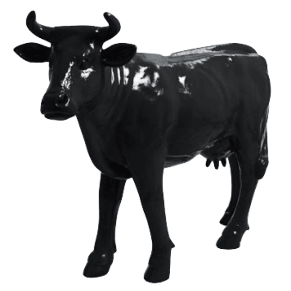 Sculpture Vache XXL en Résine 140 cm Noir Brillant – Swiss Sculpture - Swiss-sculpture.ch