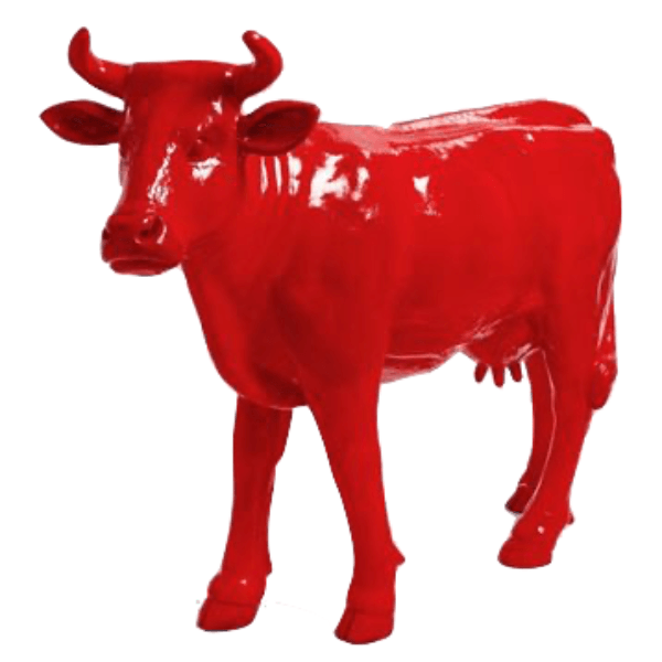 Sculpture Vache XXL en Résine 140 cm Rouge – Swiss Sculpture - Swiss-sculpture.ch