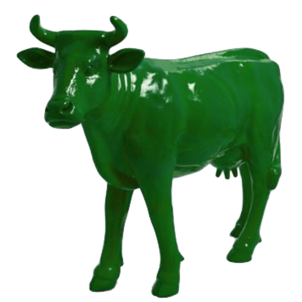 Sculpture Vache XXL en Résine 140 cm Vert – Swiss Sculpture - Swiss-sculpture.ch